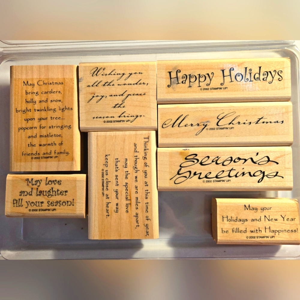 Stampin' Up! Season's Greetings Woode  Holiday Rubber Stamps Set